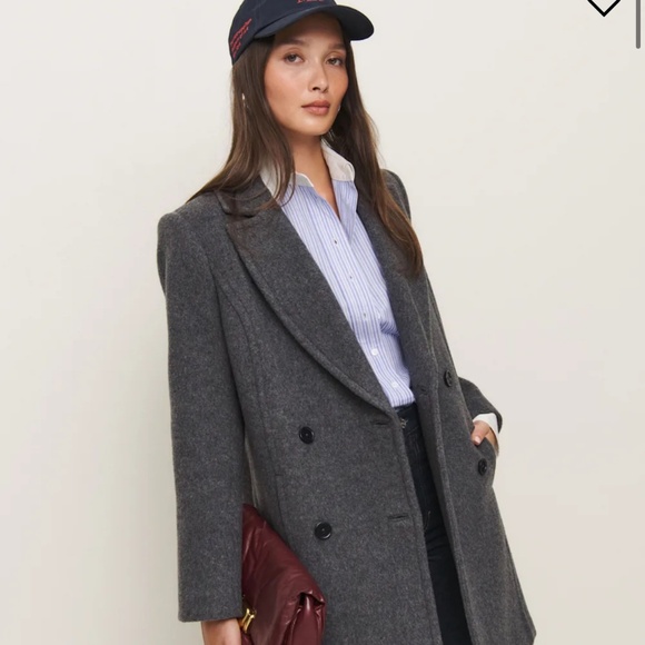 Reformation Kai Coat Grey - Size S - Picture 1 of 2